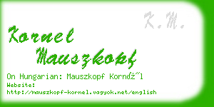 kornel mauszkopf business card